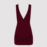 AMBER MINI DRESS IN DARK CHERRY