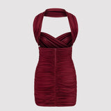 CERISE JERSEY DRESS IN DARK CHERRY