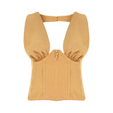 LILY SATIN TOP IN YELLOW